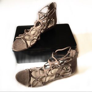 Fergalicious Kayla Caged Wedge Sandals Doe Size 9